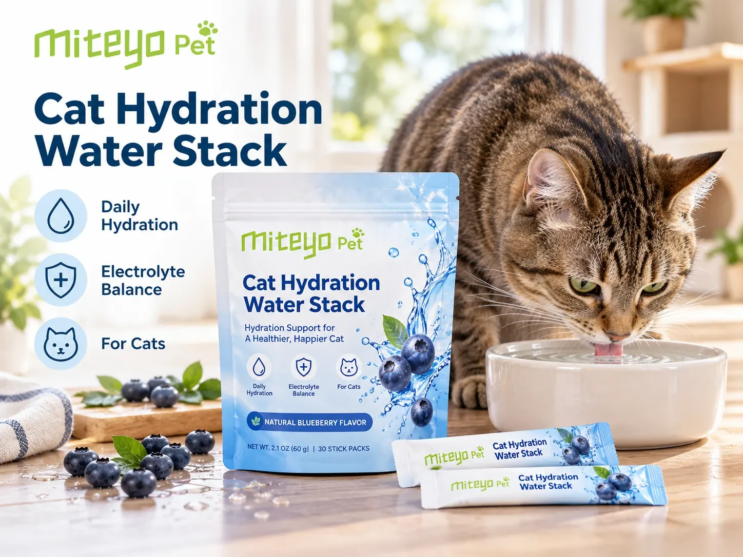 Cat Hydration Water Stack packaging presentation