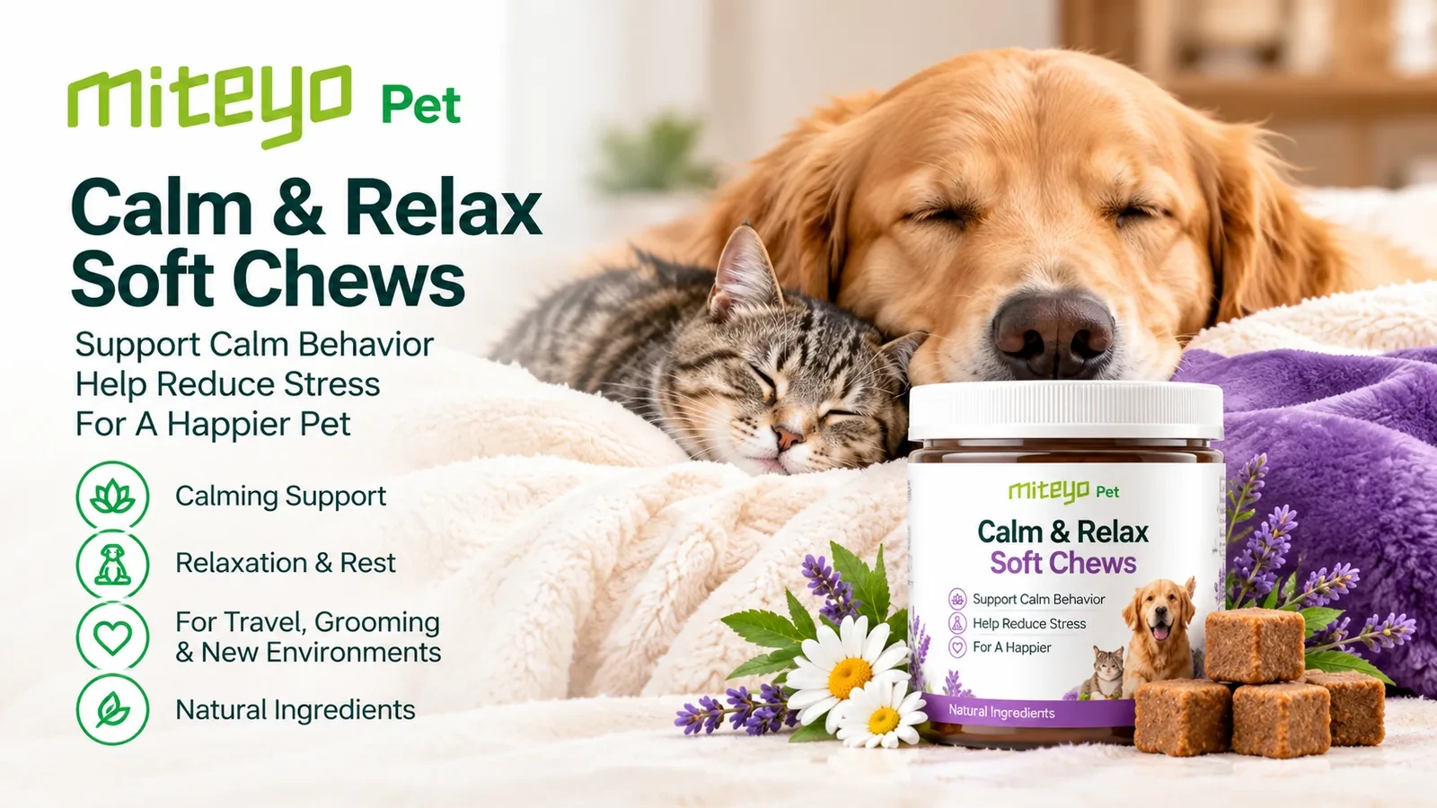 Calming Soft Chews packaging presentation